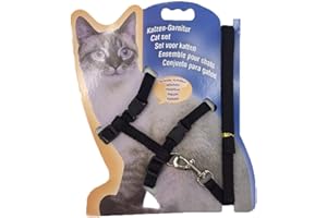 HOWDIA 2 Pack Cat Harness and Leash | Adjustable Halter Harness with Nylon Strap, Safety Rope Leads for Kittens | Comfortable Escape-Proof Design(Black)