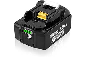 MOEUGREENBATTX 3Ah Batterie Remplacement pour Makita 18V: Li-ION Original Batterie de Remplacement Compatible avec Les BL1860B BL1850B BL1860 BL1850 BL1830 194205-3 LXT-400