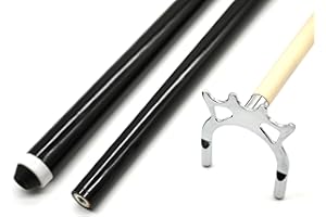 ‎BILMAG BILMAG Billard Zubehör Cue Queue Brücke Queuebrücke Oma Chrom + Holzstiel 145cm 2-TLG, Schwarz