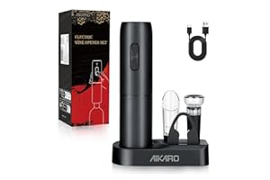 AIKARO - Abribotella Eléctrico Sacacorcho Electrónico Automático, Recargable (Set B)