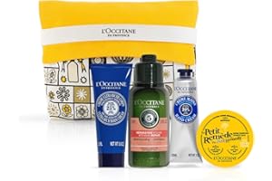 L'OCCITANE - Trousse de bestsellers corps : La Crème Ultra Riche Corps Karité, le Shampooing Réparation Intense, la Crème Mains Karité et Le Petit Remède dans une jolie trousse.