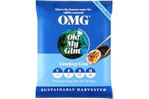 ‎JEOLLANAMDO THE KITCHEN OF KOREA OMG [10er] Gerösteter Nori Blätter, Koreanische Lebensmittel, Gerösteter Seetang Blatter, Ganze Seealgen Algen Algenblätter Seaweed Yaki Noris Noriblätter, Sushi Reis Maki, Südkorea Premium Qualität