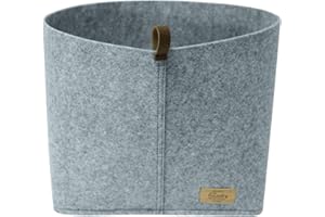 Wenko Cestino Feli L in Feltro con Applicazioni e Passante, 10,2 l, Poliestere, Grigio, 30 x 19 x 18 cm