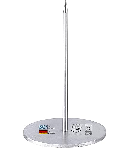 LIANGMEI Roestvrijstalen verticale spies voor barbecue, BBQ Verticale spies Barbecue Spit Spies Grill Verticale spit Stand-up barbecuegrill Stalen spiesen met 3 verwijderbare spikes (8,10,12 inch