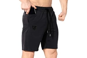 ZENWILL Men's Zip Gym Shorts Running Fitness Sports Workout Shorts Men with Pockets