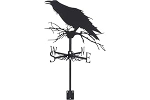 SUPERDANT Girouette de Jardin Exterieur Corbeau Ornement Girouettes Girouette Métal Girouettes Outil de Mesure du Vent Girouette de Toit Deco Jardin Exterieur
