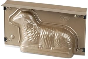 Dr. Oetker Backform Lamm zu Ostern – 900 ml Füllvolumen – 3D Kuchenform in Gold mit Antihaftbeschichtung und Osterlamm als Motiv zum backen – Leckere Deko in Osterlammform