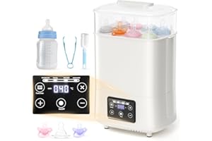 KIDKEN Baby Bottle Steriliser and Dryer, Large Size Hold 8 Bottles and Pacifiers, 4-in-1 Electric Steam Steriliser for Baby Bottles, Breast Pump Parts, Teething Toys, Milk & Food Warmer