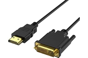 Vecbmn HDMI DVI Adapter Kabel, DVI-D 24 + 1 Stecker auf HDMI Stecker, HD 24+1 bidirektional Konverter unterstützt mit Projektor, Laptop, TV, PC, DVD Player (1M)
