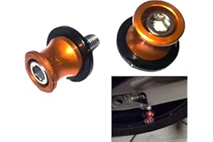 Amazleer Pack of 2 Universal CNC Aluminium Motorcycle Stands M10 x 1.5 Bobbins Stand Holder, Compatible with Duke 790 2017-2019, 790 Adventure/R/S, 890 Adventure R, Orange (Orange)