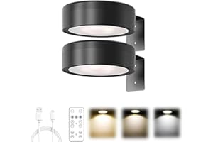 UOEONR Picture Lights für Wand Mit 3 Farbtemperaturen, Bilderbeleuchtung Mit Fernbedienung, Kabelloses Magnetisches LED Wiederaufladbares Licht für Malerei, Bilderrahmen Ohne Bohren, GemäLde Lampe (Schwarz)