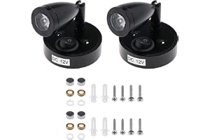 Ett par 12 V, 3 W LED-interiörläslampor, justerbar strömbrytare, varmt ljus med skruvfästen, för husbil, husvagn, skåpbil, bå