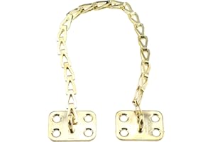 TAODAN Furniture Chain Hardware 12 Inch Long Solid Polished Brass Transom Chain for Limiting Window and Door Opening Range, (32354-SPB-12-1)