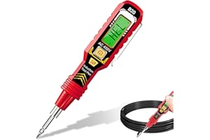 ZYWUOY Intelligent Non-Contact Voltage Tester, Electric Tester Pen With Digital Display, Integrated White LED Light, Digital Voltage Detector, 2-in-1 Electricians Tool Pen-sized Testers(Red)