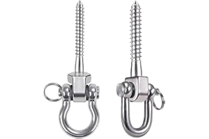 Ksvaye 2 Pezzi Gancio da Soffitto capacità 800 kg Gancio per Altalena in Acciaio Inossidabile 304 Gancio a Vite di Fissaggio per Amaca per Parco Giochi all'aperto per Sedia Sospesa, Sacco da Boxe