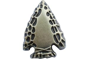 Danuland Conchos de Groupe de flèches Uniques avec vis arrière pour sacoches de Selle Ceinture Bride Artisanat en Cuir, Ornements, Boutons d'embellissement 3.4 x 4.6cm, Pack de 2 (Bronze)