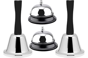LAUFUNJOY 4 Pezzi di Chiamata Bells, Campanello Reception Tavolo Campanello di Metallo Ristorante Dinner Bell Reception Bell per Scuola Cucina Ristorante Bancone Hotel bar Servizio Pet