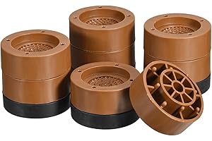 sourcing map Round Furniture Risers 4 Set, Height 2.36" Adjustable Bed Lifts Risers for Bed Frame, Table, Desk, Couch Leg, Chair Risers, Supports 1300 Lbs, Brown