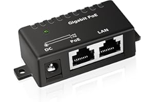 ZHANGQING Gigabit PoE Injector - 1 Port Power Over Ethernet Passive PoE Adapter,30W PoE Adapter High Data Transmission IEEE 802.3at/af | Plug & Play | Desktop/Wall-Mount | Distance Up to 100 Meters