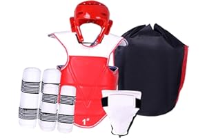 Perfeclan 5 pièces équipement de Protection de Taekwondo rembourré Coussin de Poitrine de Taekwondo équipement de Sparring de karaté Professionnel pour