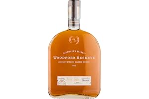 Woodford Reserve Kentucky Straight Bourbon – Whiskey Americano Premium, Bourbon Invecchiato Con Note Di Vaniglia, Agrumi, Spezie E Cioccolato, 43,2% Vol., Bottiglia In Vetro da 70 cl