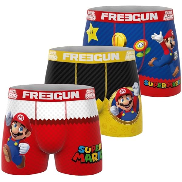 FREEGUN Jungen Boxer Shorts – Mario Kart Design, Bequem, Lässig, Perfekt Für Alltag & Sport