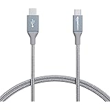 Amazon Basics - Verbindungskabel, USB Typ C auf Micro-USB Typ B, USB-2.0-Standard, doppelt geflochtenes Nylon, 0,9 m, Dunkelg