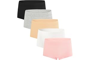INNERSY Shorty Fille Coton Doux Boxer Adolescent Sport Culotte Ado 8-16 Ans Boyshort Panty Lot de 5