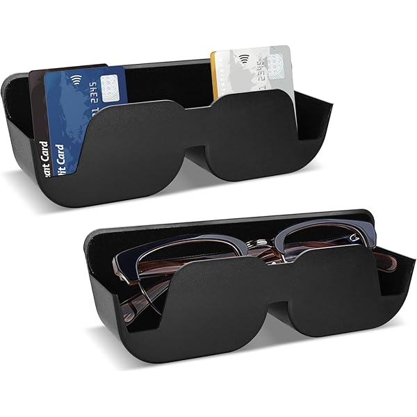 étagère Lunettes Adhésive Organisateur De Lunettes Voiture TIMJJG - Support Autocollant Avec étui Et Chiffon Organisateur Lunettes Voiture ABS