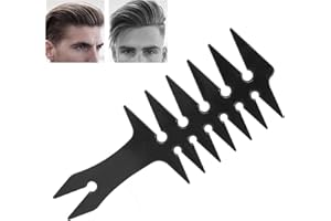BRRNOO Peigne à cheveux pour homme avec dents larges, peigne à huile double face, en plastique rétro, noir
