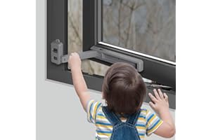 EUDEMON Childproof Window Lock, Baby Safety Window Restrictor, Easy to Install and Use, 3M VHB Adhesive no Tools Need or Drill (Grey)
