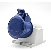 DOJA Industrial | Wall Base 220V IP44 32A 3 Pole Single Phase | 3 Pines, Recessed Schuko Plug | Female Cetac Connector for Ca