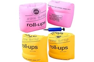 SIUQ Babioms Braccioli Bambini Float Roll Up Sleeves for Children Braccioli da Nuoto Gonfiabili 4 Pezzi Banda di Braccio Gonfiabile Porta1pompa,Adatto a Bambini e Adulti