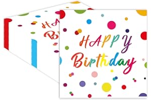 EVYIENEN 40 Stück Geburtstags Servietten，33x33cm Happy Birthday Geburtstag Party Einwegpapier Servietten für Mädchen Geburtstag Party Zubehör Dekoration