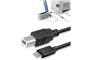 Times Mark USB C to USB B Midi Cable USB 2.0 Type-B 1M Black, Type C to Mi-di Interface Lead for Midi Controller, Mi-di Keyboard, Audio Interface Recording, Scanner Printer Fax Machine Copier