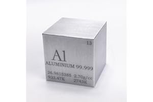 BATER 1 inch 25.4mm Aluminium Metal Cube 99.999% 44g Engraved Periodic Table