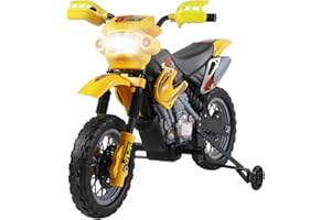 HOMCOM 6V Kids Child Electric Motorbike Ride on Motorcycle Scooter Children Toy Gift for 3-6 Years (Yellow)