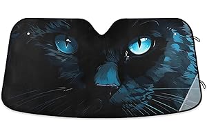 ODAWA Auto Windschutzscheibe Sonnenschutz Blaue Augen Faltbar Sonnenschutz Blockiert UV-Strahlen Sonne Hitzeschutz 139,7 x 70,1 cm