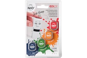 GLOREX 6 2248 125 - Poduszki do stempli Colop marki Little Nio, 4 sztuki, 20 x 25 mm, w podstawowych kolorach, do personalizacji przedmiotów