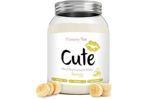 Cute Nutrition Shake - Substitut de Repas Saveur Banane - Shake Diététique pour les Femmes (500g) - E-book Gratuit avec Plan d'Exercices - Par TummyTox