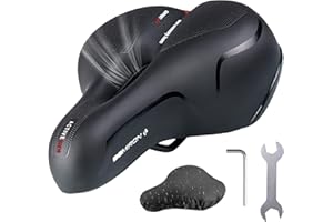 YHJXLY Sillín de bicicleta, sillín de bicicleta para hombre y mujer, suave, amortiguador de golpes, transpirable, asiento de gel para bicicleta, amortiguador de golpes, espuma viscoelástica con cubierta