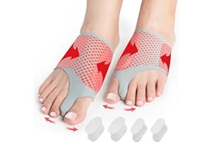 TENICORE Orthese Hallux Valgus Coussinets en Silicone Chaussettes Hallux Valgus 1 Paire Gros Orteil Correcteur Soulagement de la Douleur Femmes Hommes Taille XL 41-43