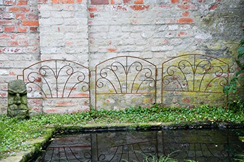 Beetzaun 71x 64cm Beetbegrenzer Rankgitter verlängerbar Rost Metall - 6