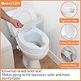 Easylife Raised Toilet Seat with Lid. Increases Loo Height by 4". Ultra Comfortable and Portable White Toilet Seat, Toilet Seat Riser for Disabled and Elderly - Fully Guaranteed | 4"