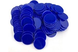 Smartdealspro Pokerchips aus Kunststoff, 25 mm, blickdicht, mit Aufbewahrungsbox, Blau, 100 Stück