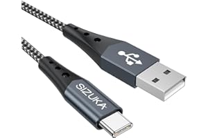 SIZUKA Kabel USB C,1M nylonowy kabel do ładowania USB C Szybkie ładowanie typu C Kabel Sync Szybkie ładowanie dla Samsung Galaxy S22 S21 S20 S10 S9 S8 Plus Uwaga 20 10 9 8, A3 A5 A7, Huawei, Xperia itp
