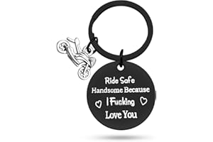Heigebi Biker Keychain Motorcycle Gift Ride Safe Gifts from Girlfriend Couple Keyring Biker Jewelry Gift Birthday Christmas Anniversary Valentine's Day Gifts for Boyfriend Husband Dad New Driver