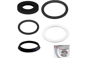 T TAKONE Joint de vidange de lavabo, joint de siphon de 1 1/2" pour siphon de 40 mm, tuyau d'évier de cuisine, tuyau d'évacuation, contient 2 joints biseautés, 3 joints plats, 3 joints plats