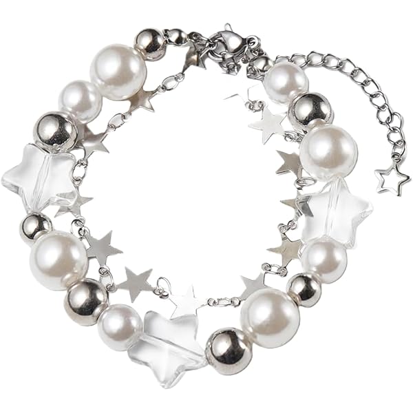 Collana con ciondolo a fora di stella cava con perle Y2K alla