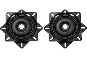 sourcing map 6" Bar Stool Swivel Replacement, 360° Rotation Lazy Susan Turntable, Square Semi-Ball Bearing Seat Swivel Base Mount Plate for Recliner Chair or Table, Black (152x2mm)